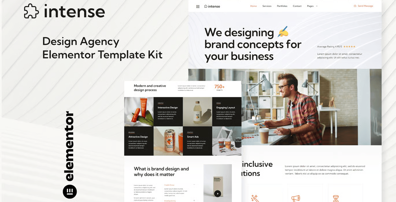 Intense – Creative Digital Agency Services Elementor Template Kit