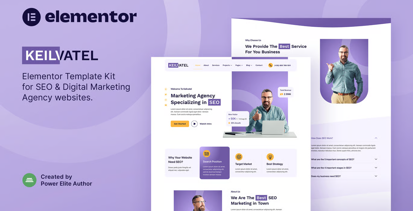 Keilvatel – SEO & Digital Marketing Agency Elementor Template Kit